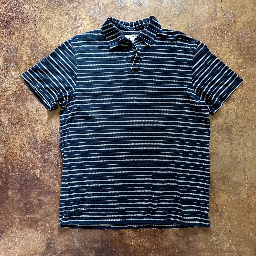 Banana Republic Johnny Collar Striped Classic Polo Shirt